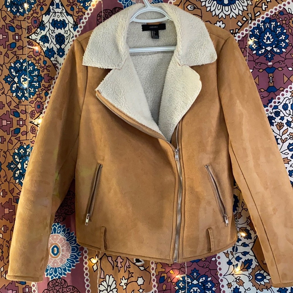 Vintage style suede winter jacket